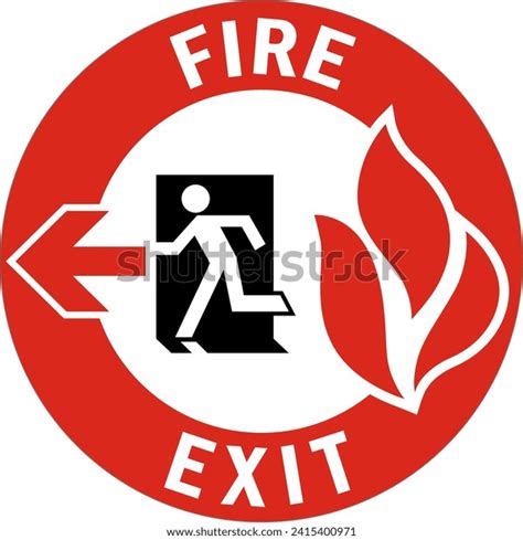 Fire Exit Floor Sign Safety Sign Stock Vector (Royalty Free) 2415400971 ...