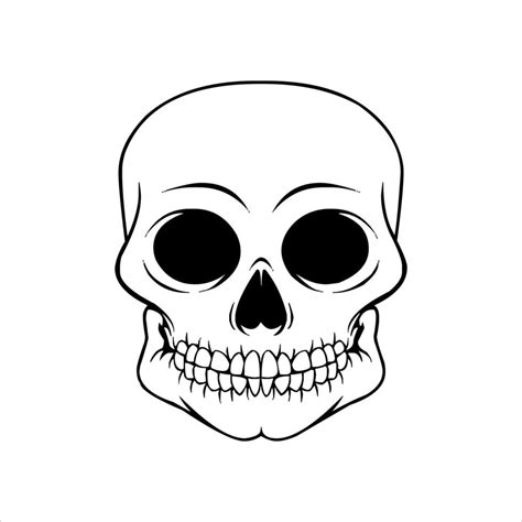 Human Skeleton Skull Logo Skull Silhouette Isolated On White