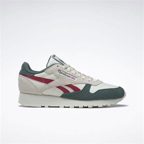 Classic Leather Sneaker In Vintage Chalk S23 R Chalk Green Classic Burgundy Reebok Online