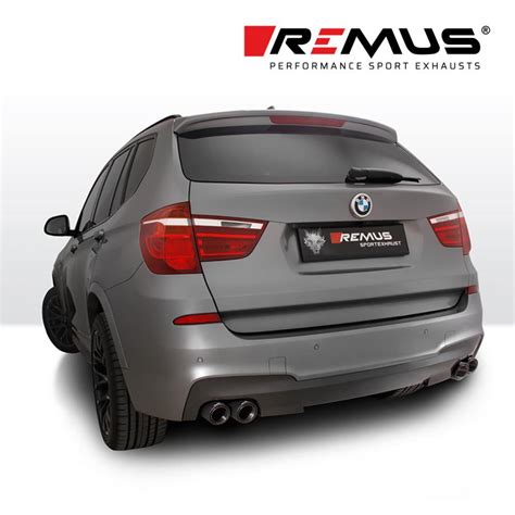 REMUS レムス リアマフラー F25 X3 xDrive20d 20i 28i 35i 11 用 Φ84 カーボン アングル ダブル