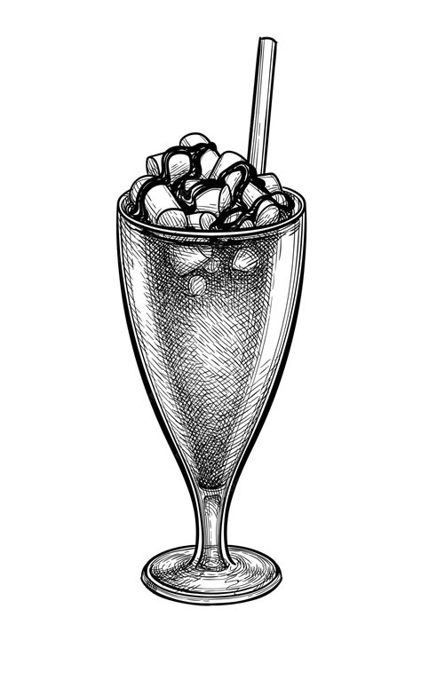 Premium Vector Ink Sketch Of Coffee Or Cocoa With Marshmallows