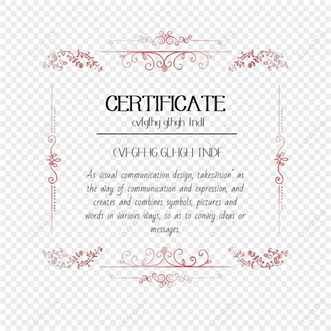 Pink Certificate Border PNG Images With Transparent Background | Free ...