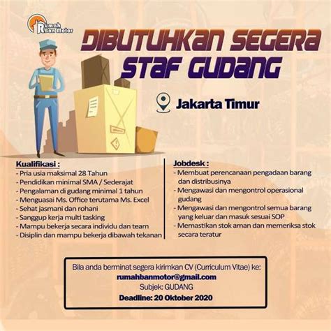 Lowongan Staff Gudang Jakarta Timur Atmago