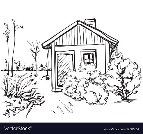 Cartoon hand drawing houses landscape Royalty Free Vector