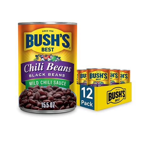 Amazon 12 Pack Bushs Best Canned Black Beans In A Mild Chili Sauce