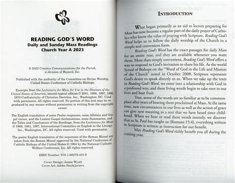 Reading God S Word Daily And Sunday Mass Readings For Church Year A 2023 By Creative