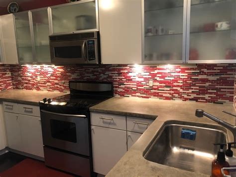 Red Subway Tile Kitchen Backsplash Things In The Kitchen