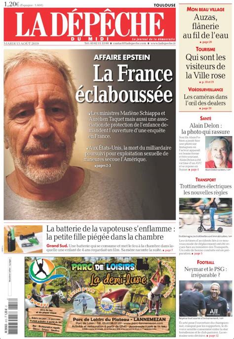 Journal La Dépêche Du Midi France Les Unes Des Journaux De France