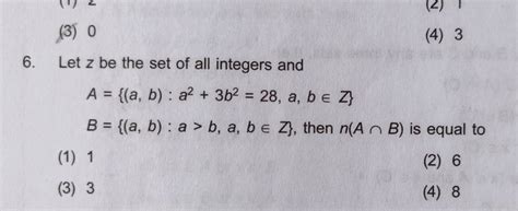 Let Z Be The Set Of All Integers And A { A B A2 3b2 28 A B∈z} B { A B A