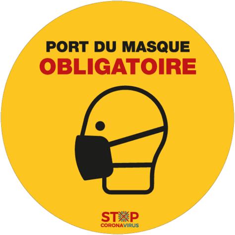 Adhésif Port Du Masque Obligatoire Signalétique Sanitaire