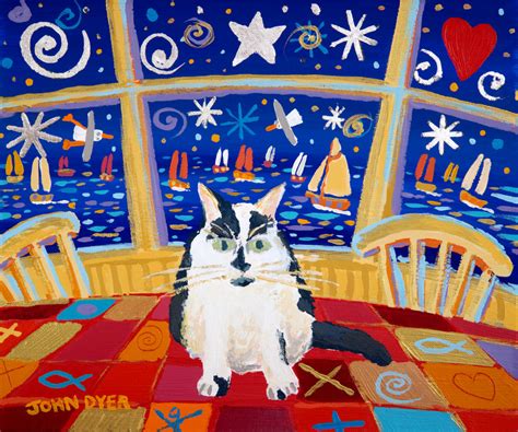 Limited Edition Cat Print Jess Cat By Cornish Artist John Dyer Co