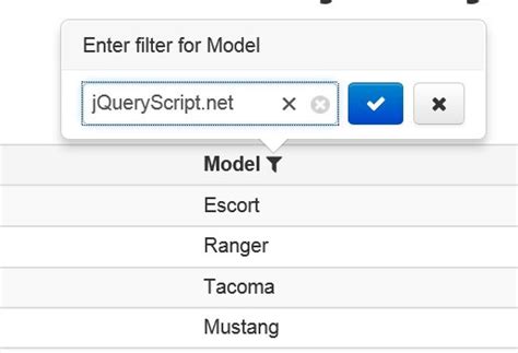 Jquery Table Filter Plugins Jquery Script