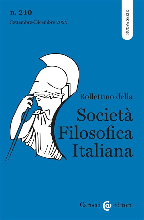 Bollettino della società filosofica italiana Nuova serie 2023