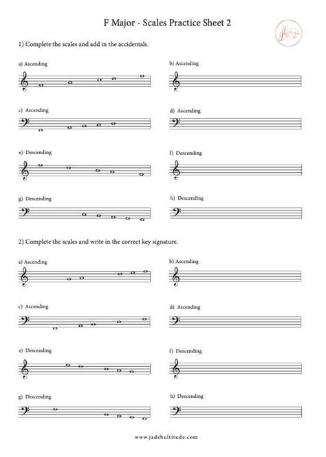 Writing F and G Major Scales worksheet | Live Worksheets - Worksheets ...