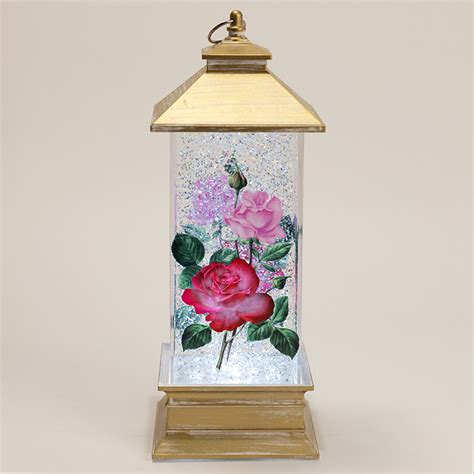 Acrylic Rose Lantern Glitter Globe Cracker Barrel