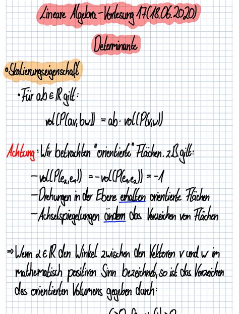 Lineare Algebra Vorlesung 17 18 LineareAlgebra Vorlesung17118