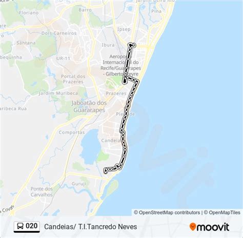 Rota da linha 020 horários paradas e mapas Candeias T I Tancredo