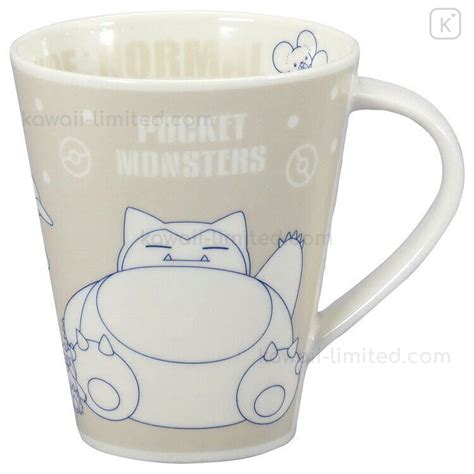 Japan Pokemon Porcelain Mug - Snorlax : Light Grey | Kawaii Limited