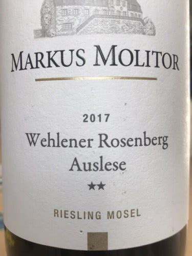 Markus Molitor Wehlener Rosenberg Riesling Auslese Vivino Us