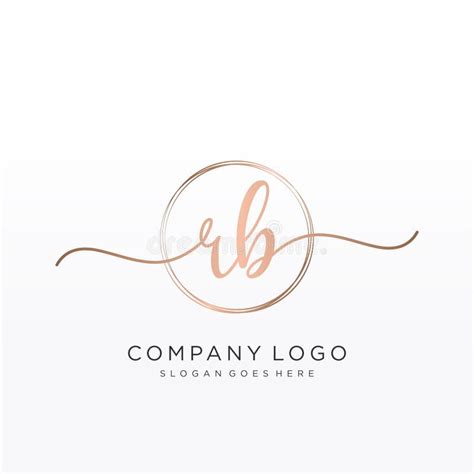 Logotipo De Escritura A Mano Inicial Rb Con Círculo Ilustración Del