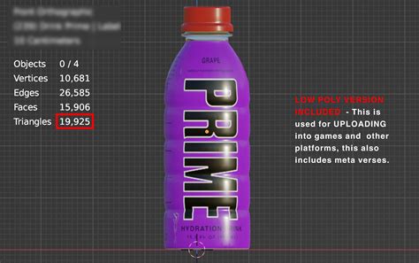 D Model Drink Prime Vr Ar Low Poly Cgtrader