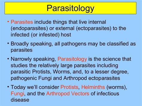 Introduction To Parasitology