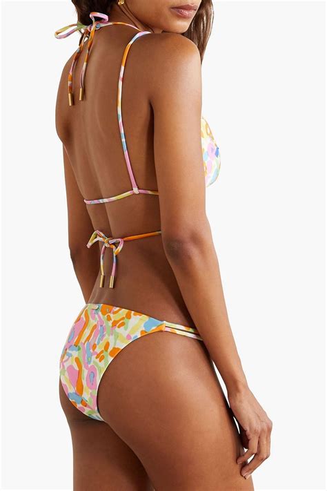 CULT GAIA Printed Low Rise Bikini Briefs THE OUTNET