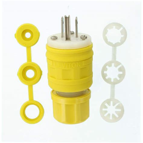 Leviton Volt Wetguard Straight Blade Grounding Plug Yellow