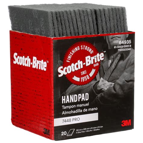 Scotch Brite Hand Pad 7448 Pro Po Hp Sic Ultra Fine Gray 6 In X 9