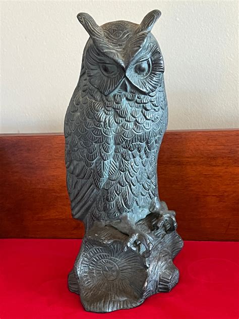 Antique Bronze Owl Statue, Tall Owl Sculpture, Lover Antiques and ...