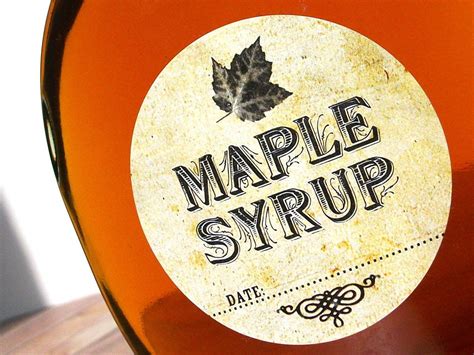 Vintage Maple Syrup Bottle Labels Round Mason Jar Labels Etsy In 2022