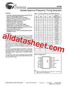 W Datasheet Pdf Cypress Semiconductor