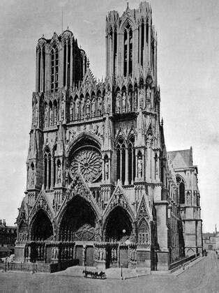 Eine Der Ersten Autotypien Der Kathedrale Notre Dame De Reims Unesco