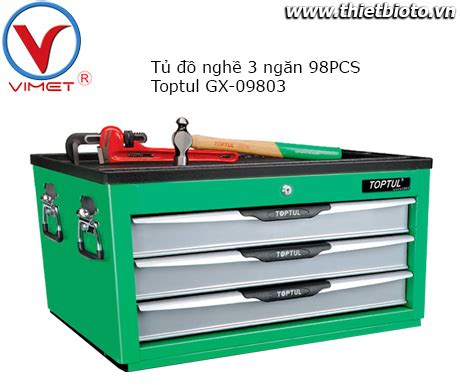 Tủ đồ nghề 3 ngăn 98 chi tiết Toptul GX 09803 Vimet Corp