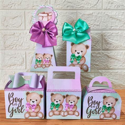 Lembrancinhas Para Cha Revelacao - Kit Festa Chá Revelação Caixinhas Personalizadas lembrancinhas para ...