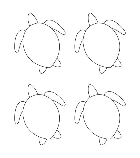 Turtle Outline Shape Template