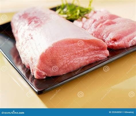 Raw Eye Of Loin Meat Pork Stock Photo Image Of Food