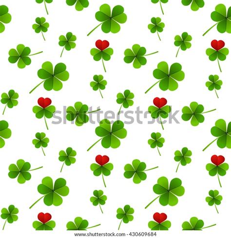 Fresh Green Leafs Clover Seamless Pattern Stock Illustration 430609684