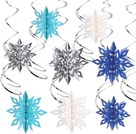 Christmas Snowflake Swirl Hanging Cutout Decorations Aluminium Foil