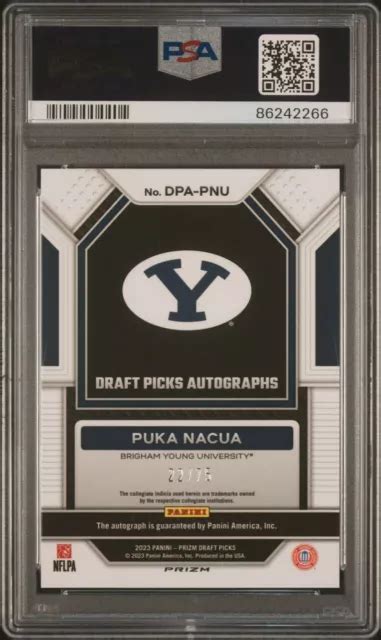 Prizm Draft Picks Puka Nacua Orange Wave Auto Rookie Psa Rams