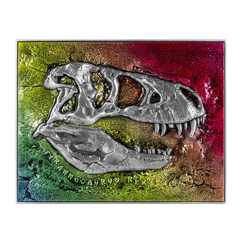 Tschad Franc Tyrannosaurus Rex Fossil Mit Farbdruck Antik Finish