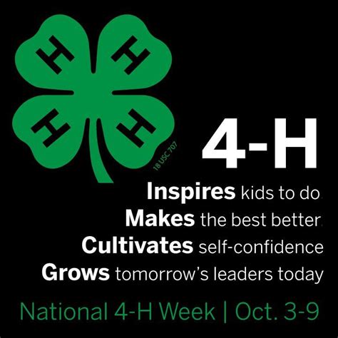 National 4 H Week Celebration Poster Featuring Four Leaf Clover