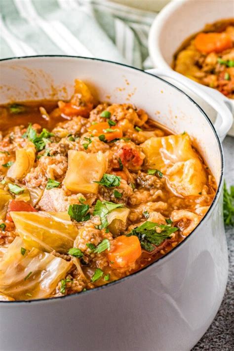 Easy Crockpot Cabbage Roll Soup The Novice Chef