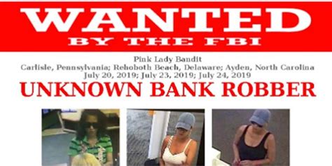 Pink Lady Bandit Wanted By Fbi After Robbing Four Banks Along East