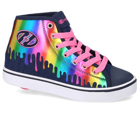 Heelys Girls' Veloz High-Top Skate Shoes - Denim/Rainbow Drip | Catch ...