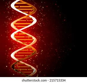 Glowing Dna Strands On Dark Background Stock Illustration