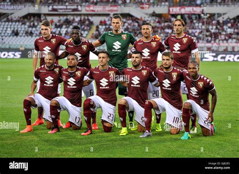 Turín Italia 13 Aug 2016 Once inicial del Torino FC antes de la