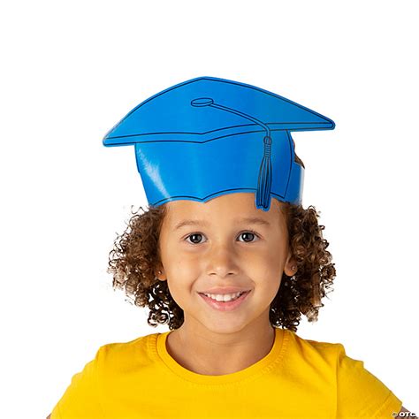 22 12 X 5 14 Graduation Cap Blue Cardstock Crowns 12 Pc