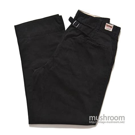 Tuffies Black Cotton Twill Work Pants With Buckleback 古着屋 ｜ Mushroom