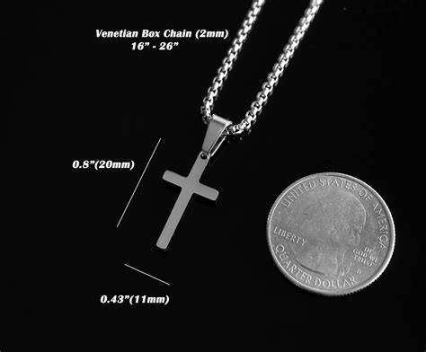 Men's Cross Necklace Silver Cross Necklace Men Small - Etsy